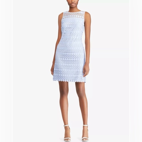 Ralph Lauren Dresses & Skirts - LAUREN RALPH LAUREN Light Blue Lace Sleeveless Dress Size 4